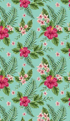 Roller blind for large windows exotic plants print