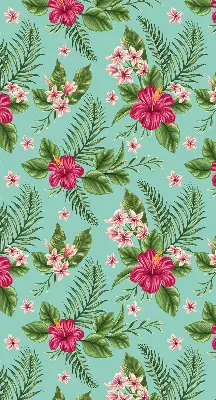 Roller blind for large windows exotic plants print