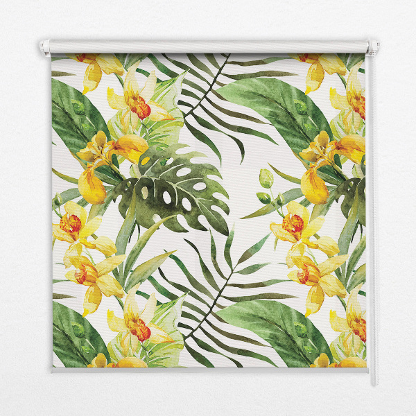 Fabric roller blind Yellow flower