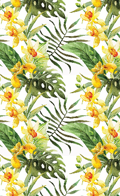 Fabric roller blind yellow flower pattern