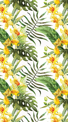 Fabric roller blind yellow flower pattern