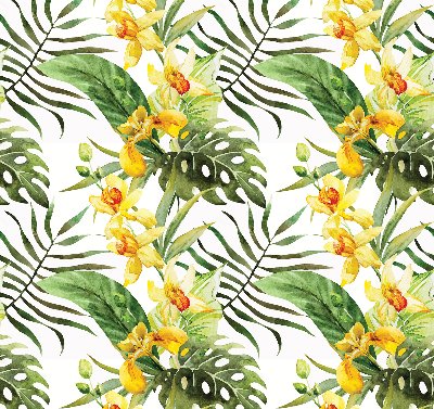 Fabric roller blind yellow flower pattern