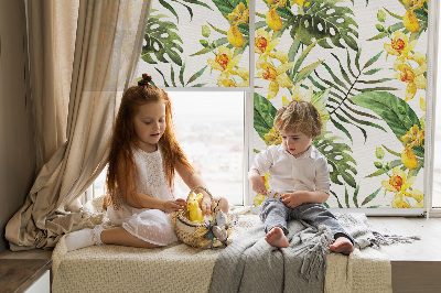 Fabric roller blind Yellow flower