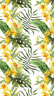 Fabric roller blind yellow flower pattern