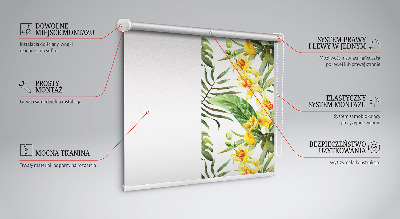 Fabric roller blind Yellow flower