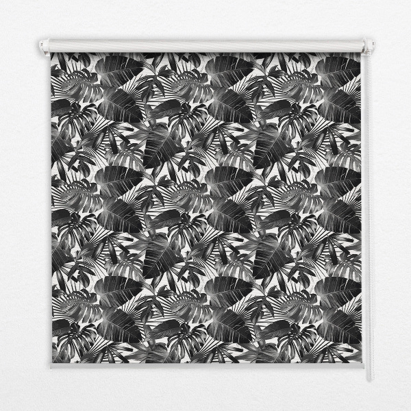 Modern roller blind Gray leaves