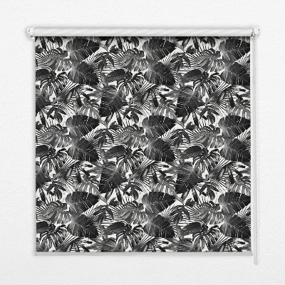 Modern roller blind Gray leaves