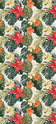 Roller blind for large window Tropical flowers and leaves