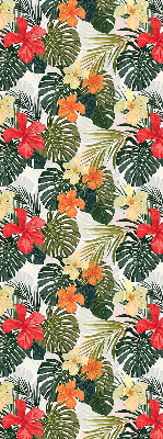 Roller blind for large window Tropical flowers and leaves