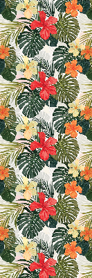 Roller blind for large window Tropical flowers and leaves