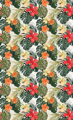 Roller blind for large window Tropical flowers and leaves
