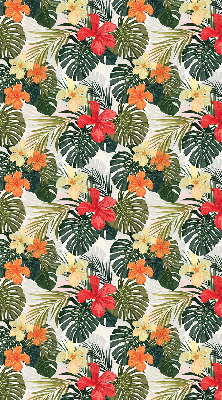 Roller blind for large window Tropical flowers and leaves