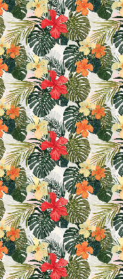 Roller blind for large window Tropical flowers and leaves