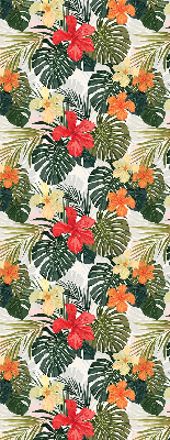 Roller blind for large window Tropical flowers and leaves