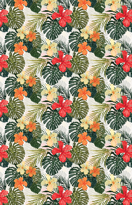 Roller blind for large window Tropical flowers and leaves