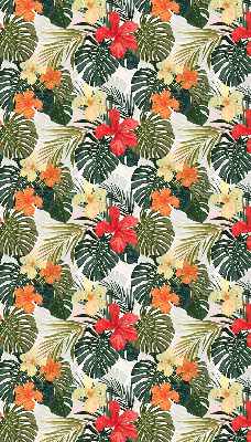 Roller blind for large window Tropical flowers and leaves