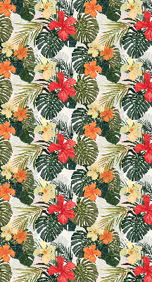 Roller blind for large window Tropical flowers and leaves