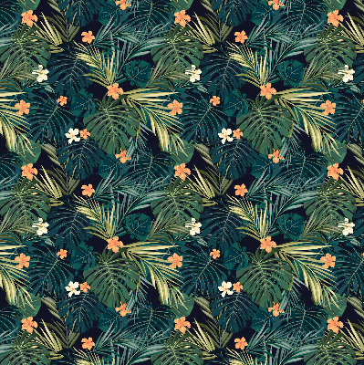 Fabric roller blind Tropical leaves and flowers