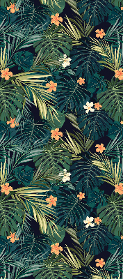 Fabric roller blind Tropical leaves and flowers