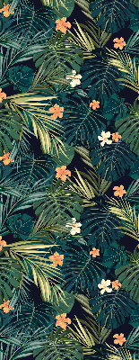 Fabric roller blind Tropical leaves and flowers