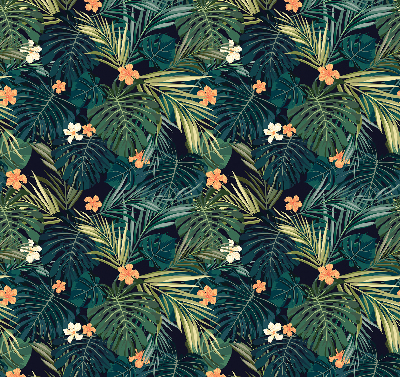 Fabric roller blind Tropical leaves and flowers