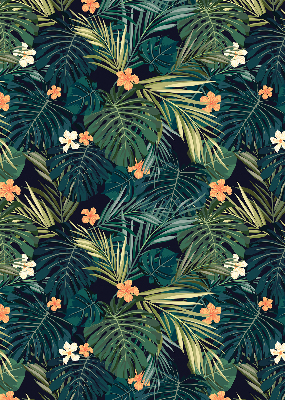 Fabric roller blind Tropical leaves and flowers