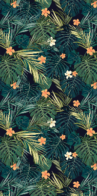 Fabric roller blind Tropical leaves and flowers