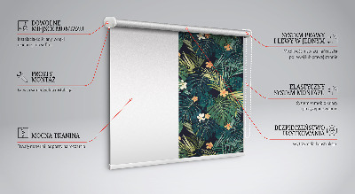 Fabric roller blind Tropical leaves and flowers