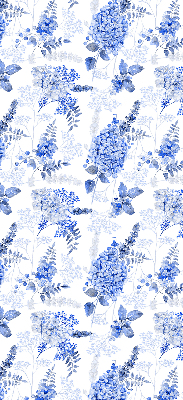Modern roller blind Blue flowers