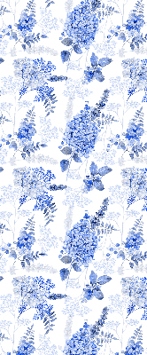 Modern roller blind Blue flowers