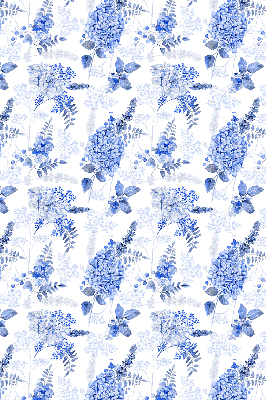 Modern roller blind Blue flowers