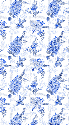 Modern roller blind with blue flowers print