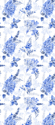 Modern roller blind Blue flowers