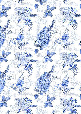Modern roller blind Blue flowers