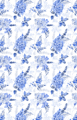 Modern roller blind Blue flowers