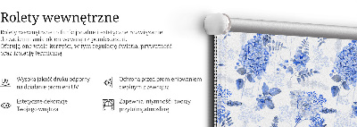 Modern roller blind Blue flowers