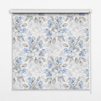 Roller blind for large window with floral pattern