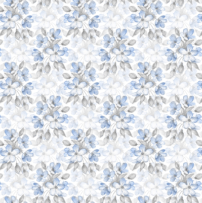 Roller blind for large window with floral pattern