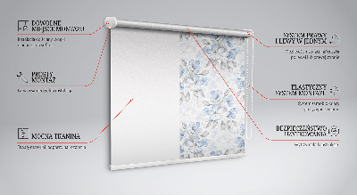 Roller blind for large window with floral pattern