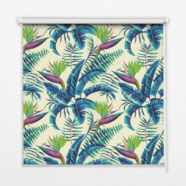Fabric roller blind Tropical plants