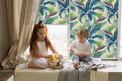 Fabric roller blind Tropical plants