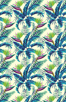 Fabric roller blind with tropical plants pattern