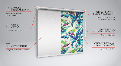 Fabric roller blind Tropical plants