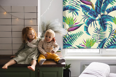 Fabric roller blind Tropical plants