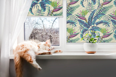 Fabric roller blind Tropical plants