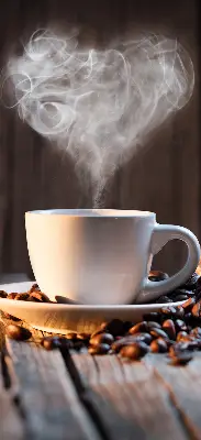 Modern roller blind a cup of coffee style