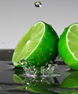 Roller blind for large window Limes in water