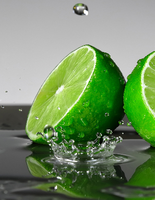 Roller blind for large window Limes in water