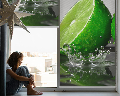 Roller blind for large window Limes in water