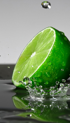 Roller blind for large window Limes in water